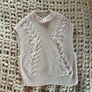 a new day Women's Cable Knit Sweater Vest - Beige